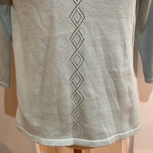 Jeanne Pierre petites sweater pull over 100% cotton green women’s size S small - Picture 3 of 10